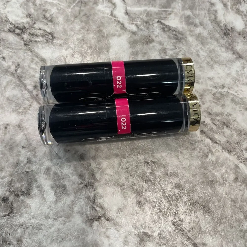 TWO Revlon Super Lustrous Shine Lipstick 022 Fuchsia Gleam Lot of 2 New Sealed